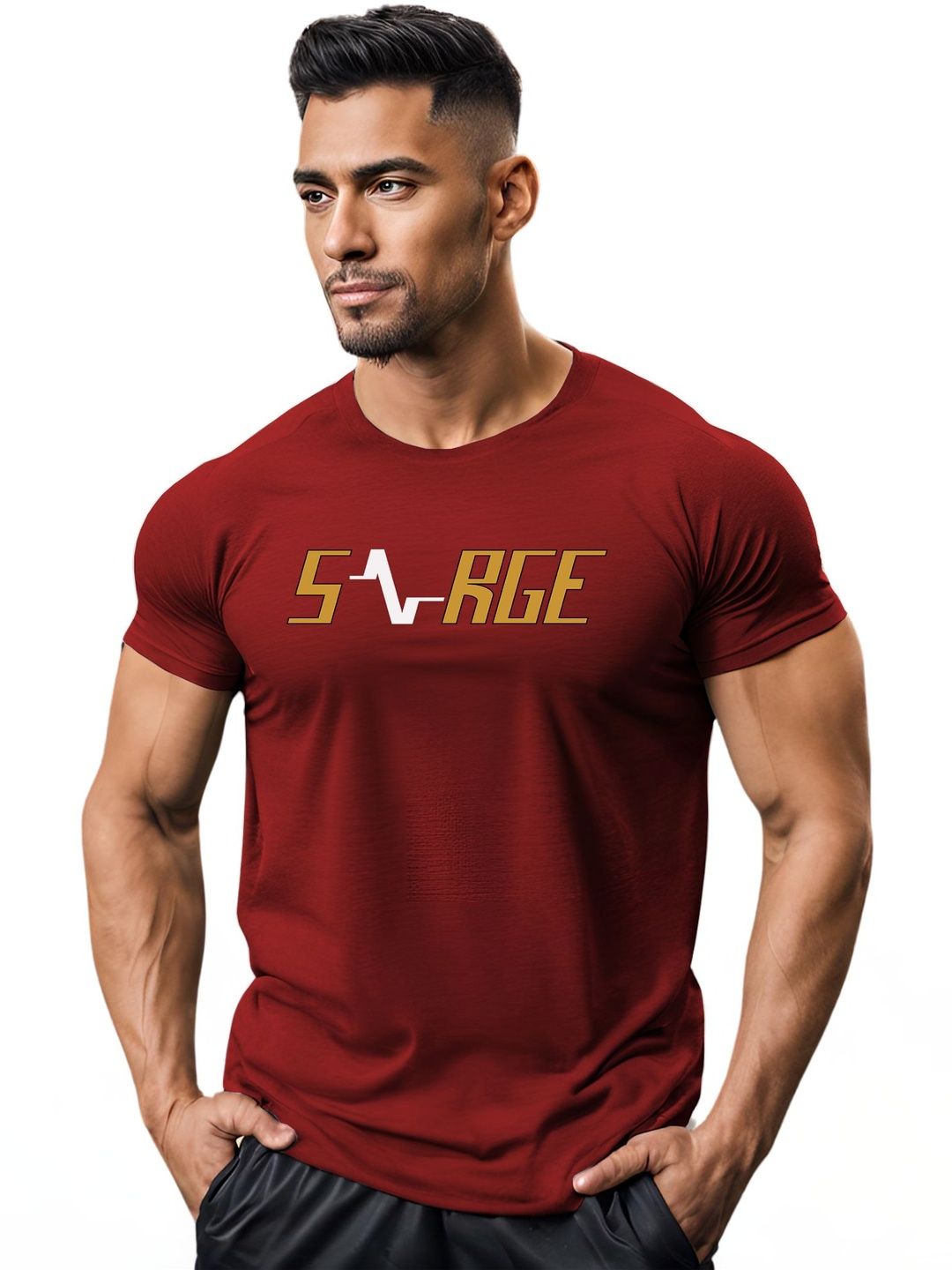 3Colors 3Colors Men Typography Printed Moisture Wicking T-shirt