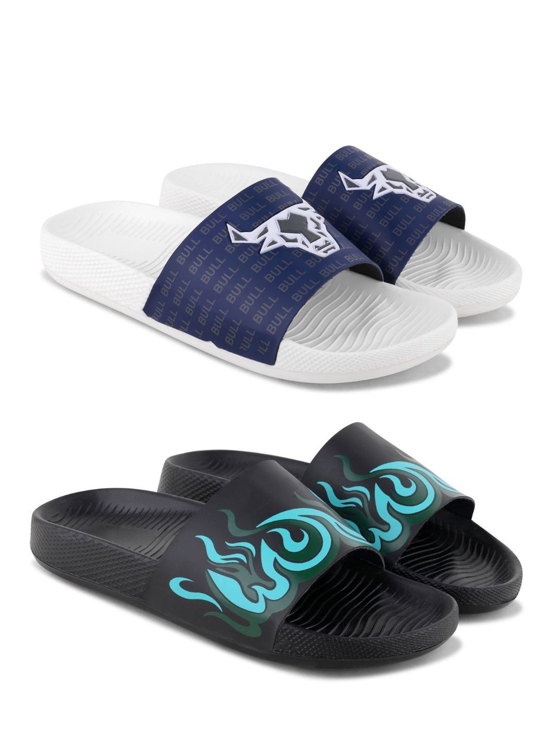Athree Men Printed Sliders