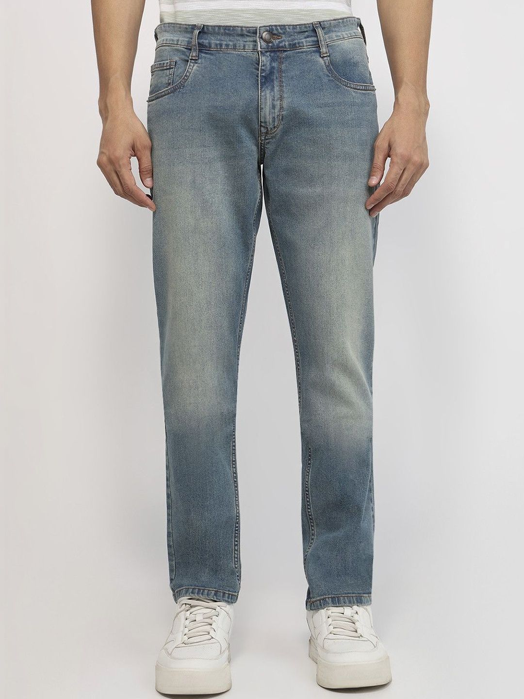 Parx Men Tapered Fit Low-Rise Light Fade Stretchable Jeans