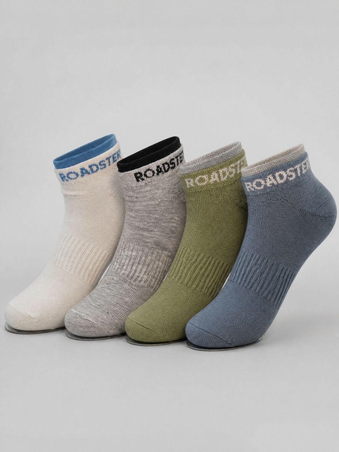 Roadster Men Pack of 4 Cotton Blend Patterned Ankle Length Socks