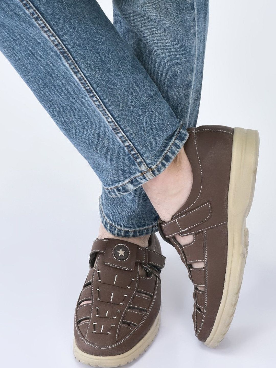 FAUSTO Men PU Shoe-Style Sandals