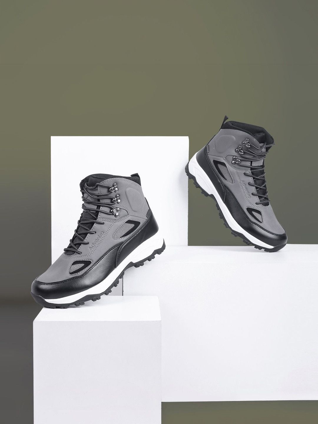Adventra Sports Men Cushion Comfort Waterproof Mid-High Ankle Trekking Shoes