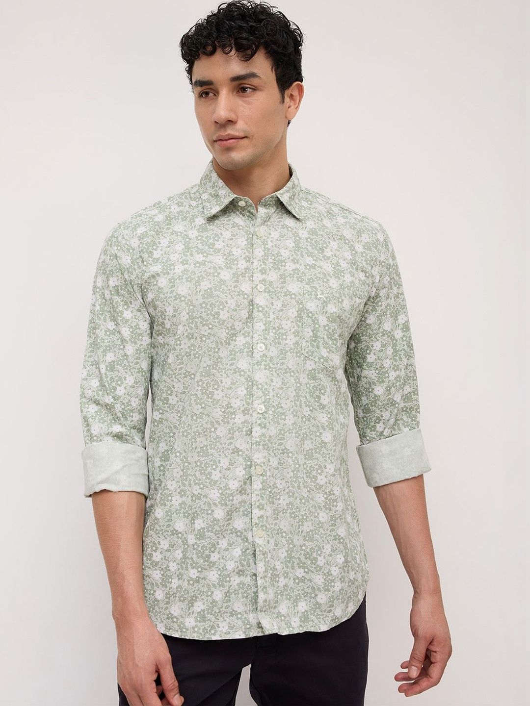 Parx Men Slim Fit Floral Printed Casual Shirt