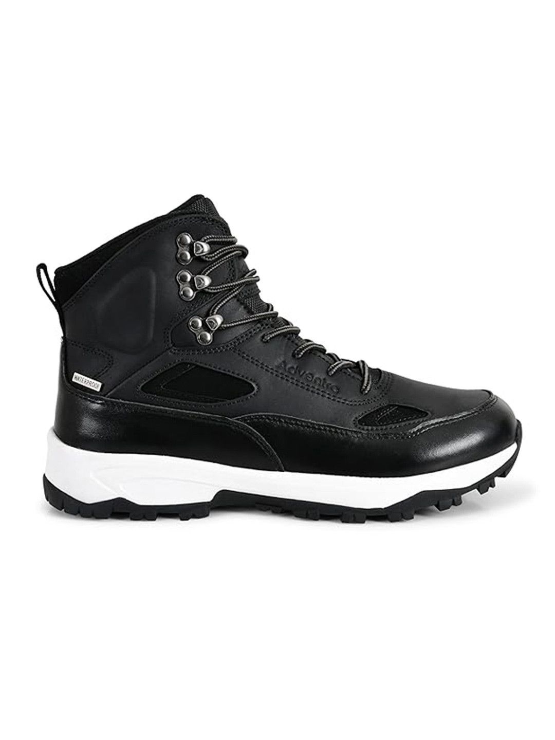 Adventra Sports Adventra Men Black Waterproof Mid-Top Trekking Shoes with 4mm Lug Sole (ET1105)