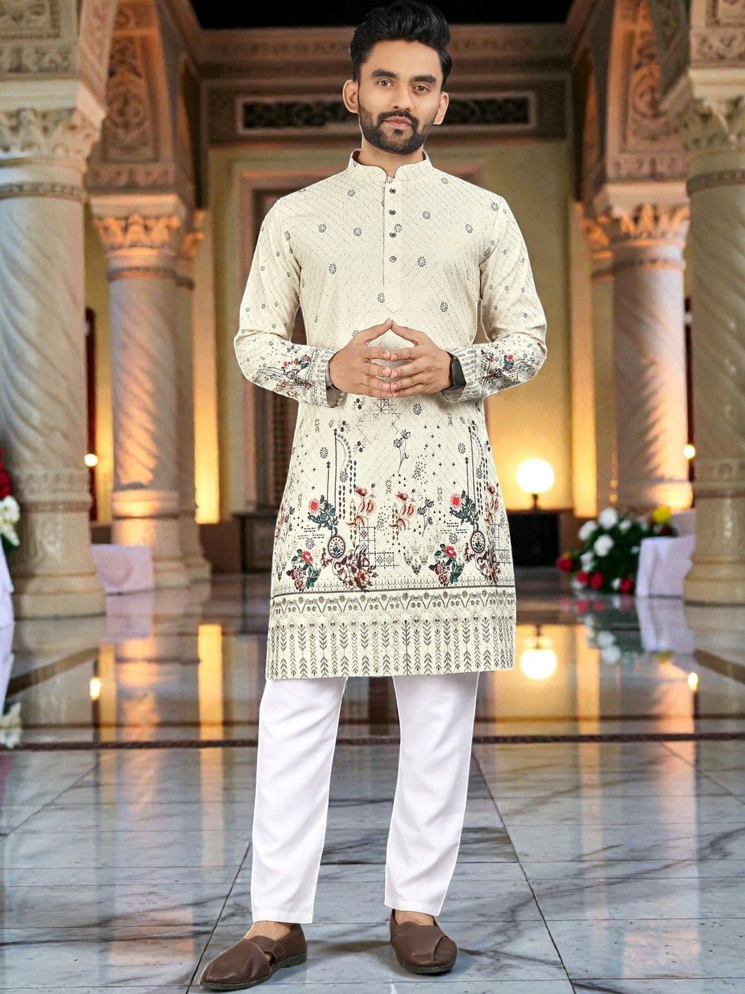 MAITHILI CREATION Men Ethnic Motifs Printed Kurta