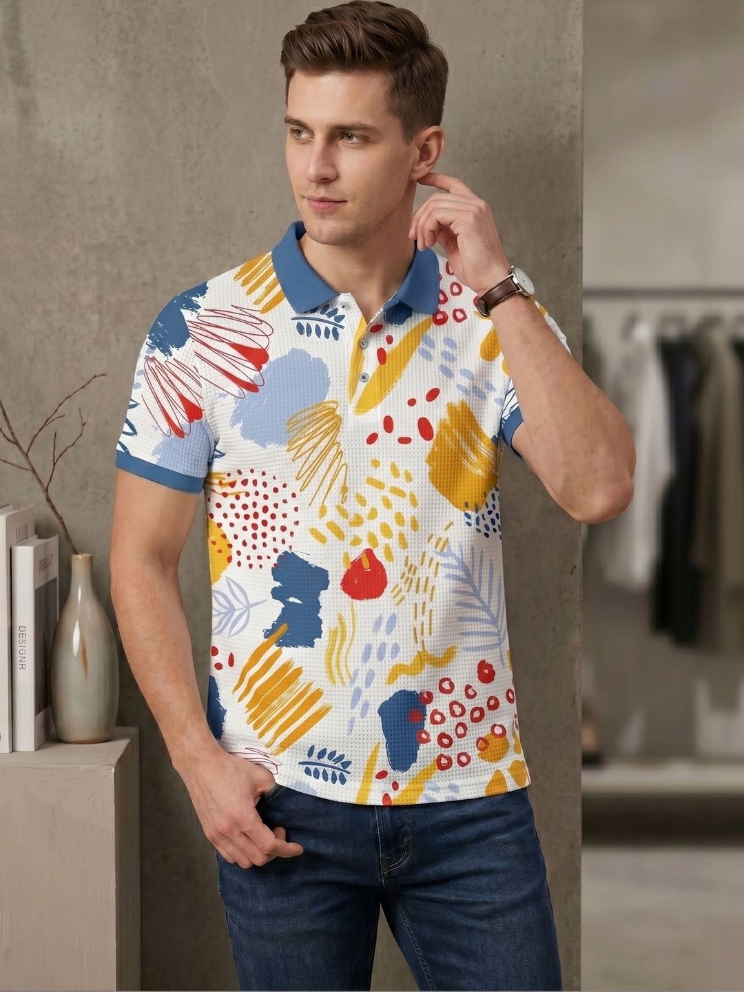 Tshirts Buddy Men Printed Polo Collar T-shirt