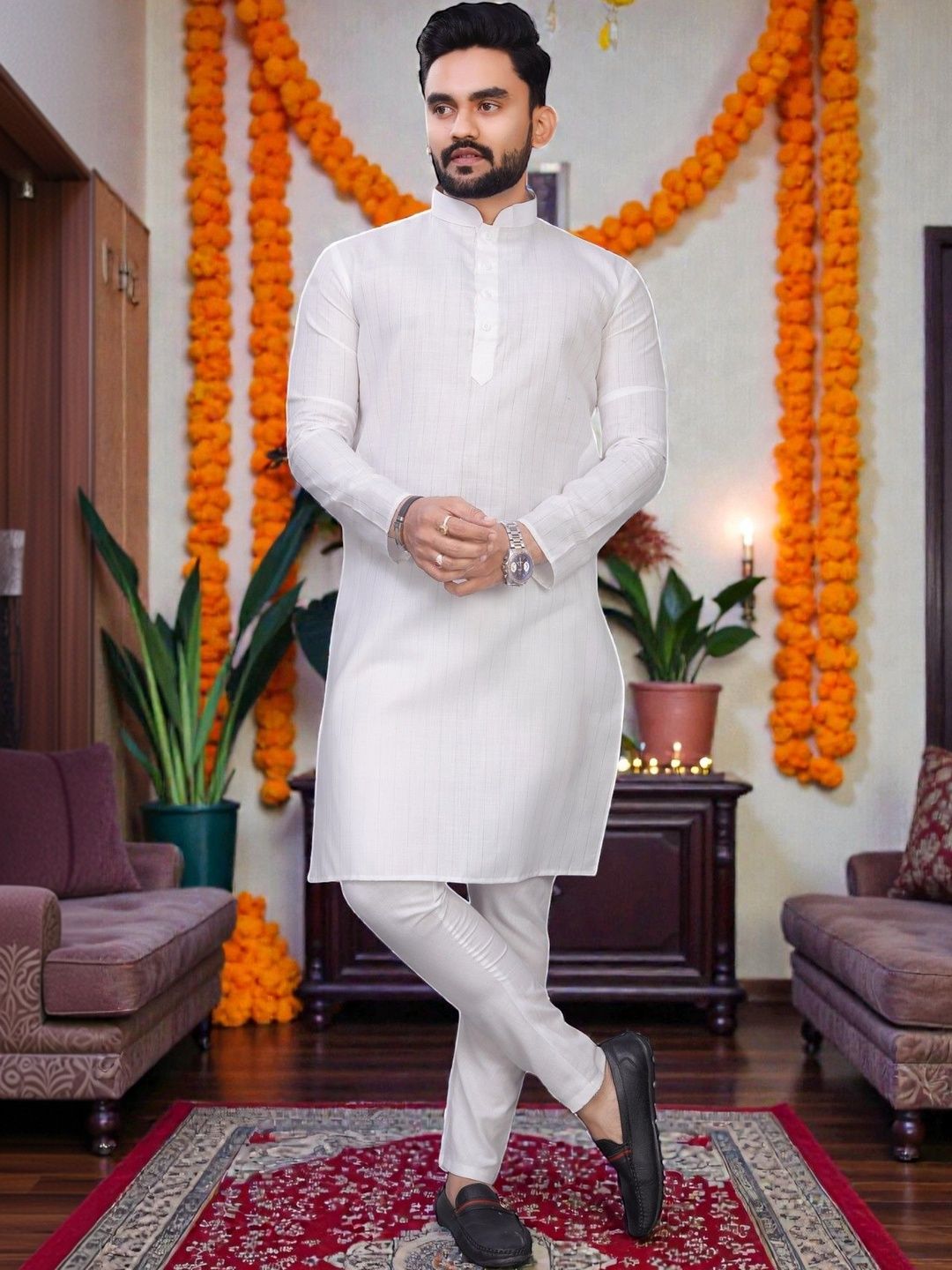 MAITHILI CREATION Men Striped Kurta