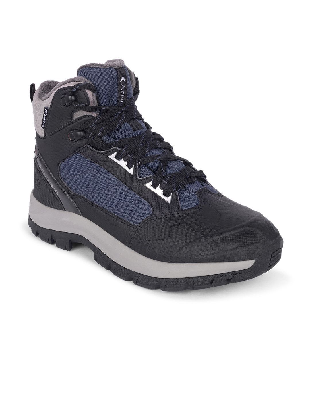 Adventra Sports Men Dark Blue Waterproof Mid Top Hiking Shoes with Superior Grip WH1104