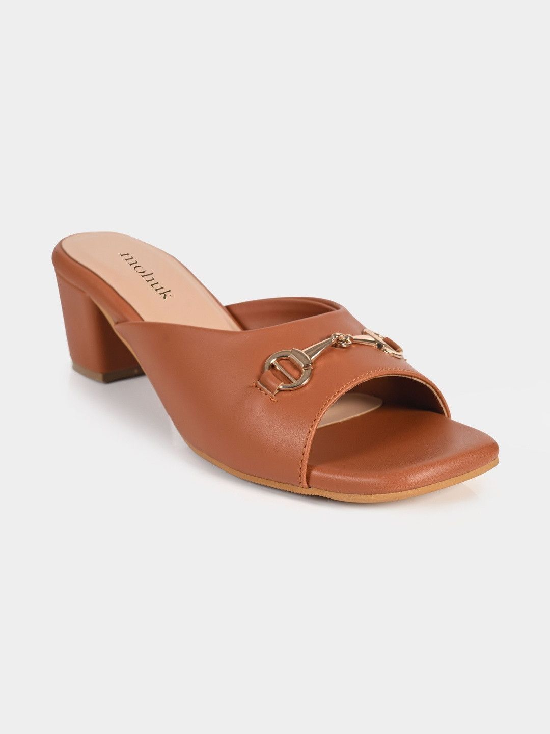 MOHUK PU Block Mules with Buckles