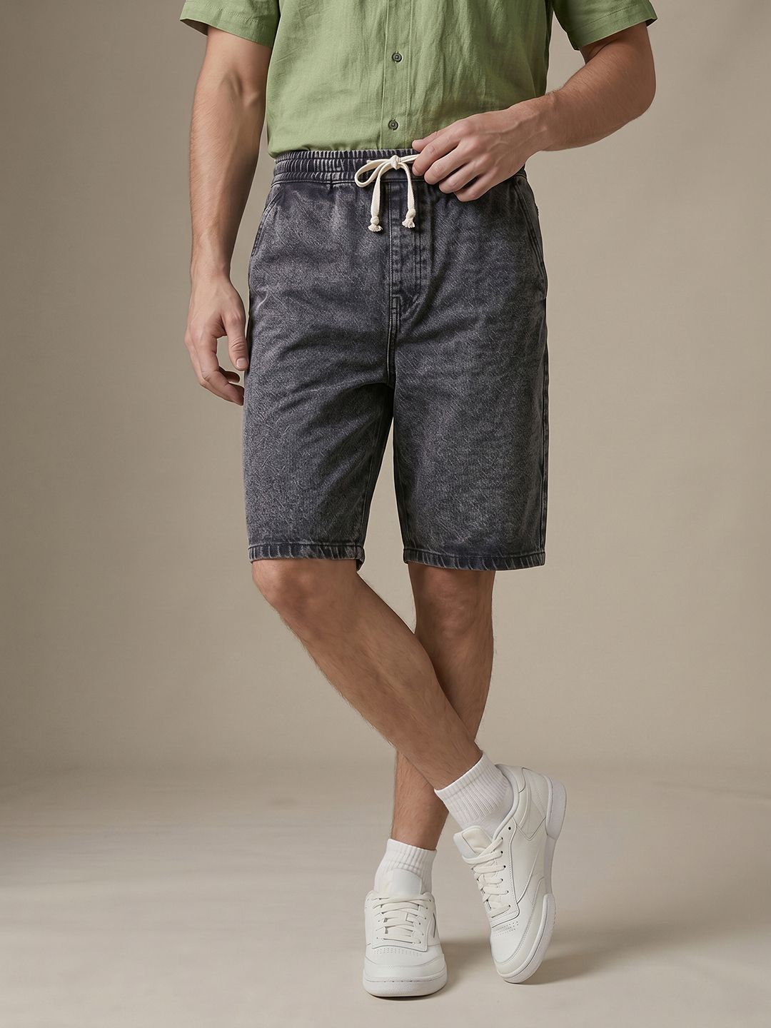glitchez glitchez Men Pure Cotton Denim Shorts