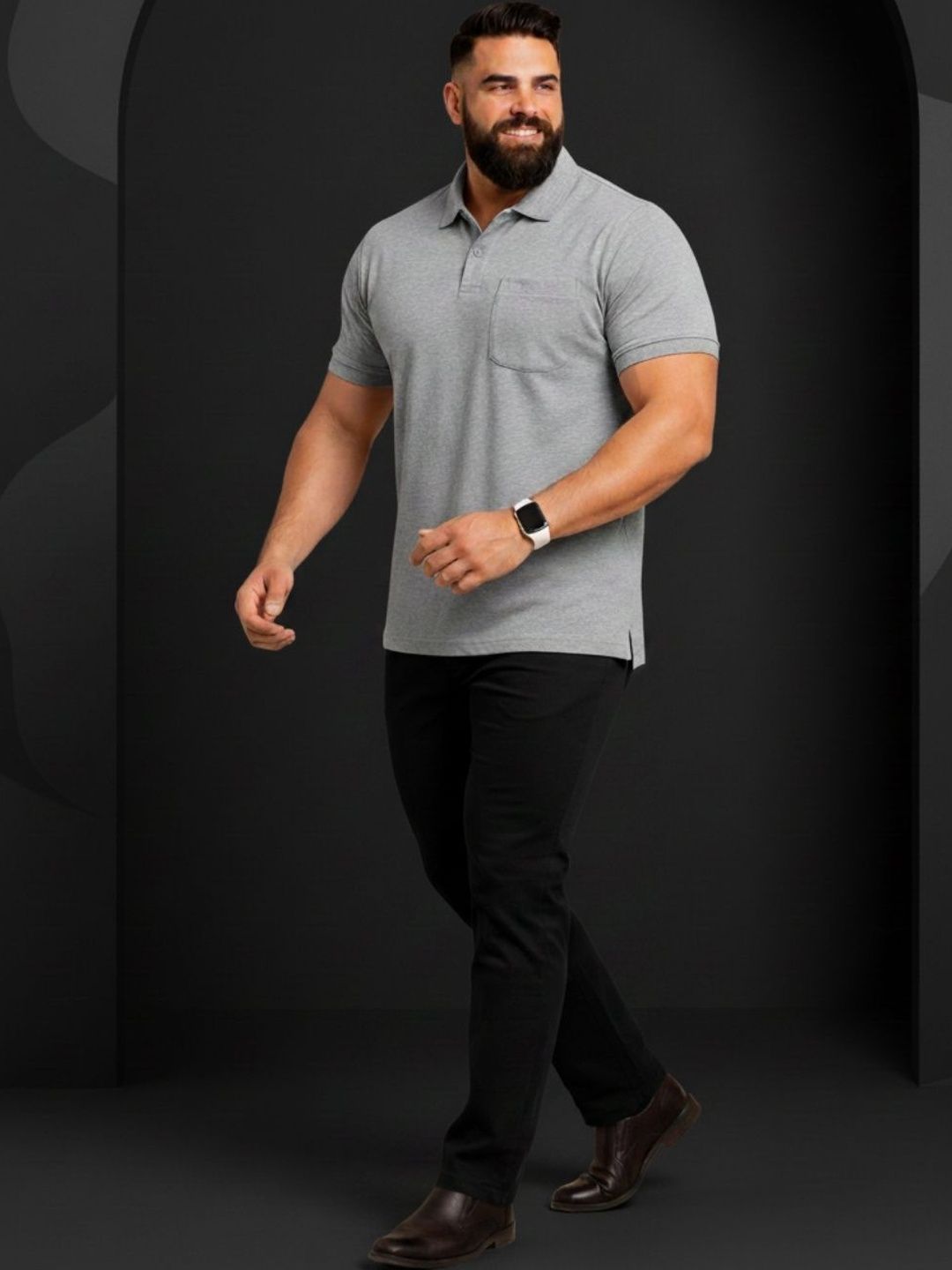 SAIKSA FASHION Men Polo Collar Pockets T-shirt