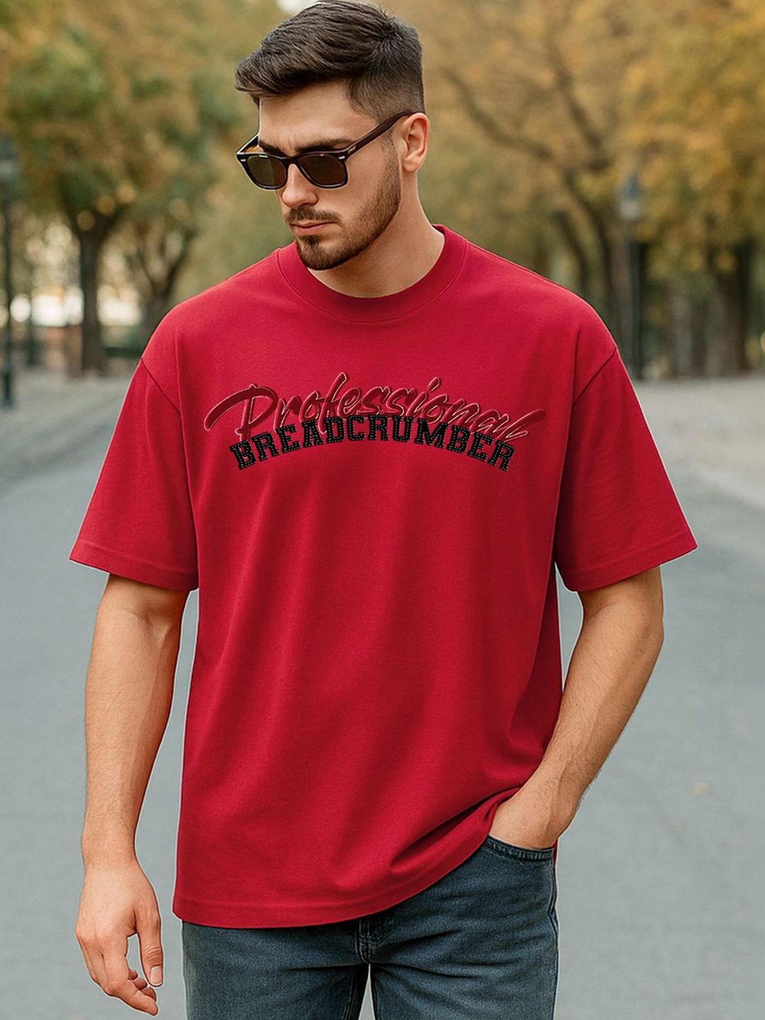 Bewakoof Men Typography Printed Drop-Shoulder Sleeves T-shirt