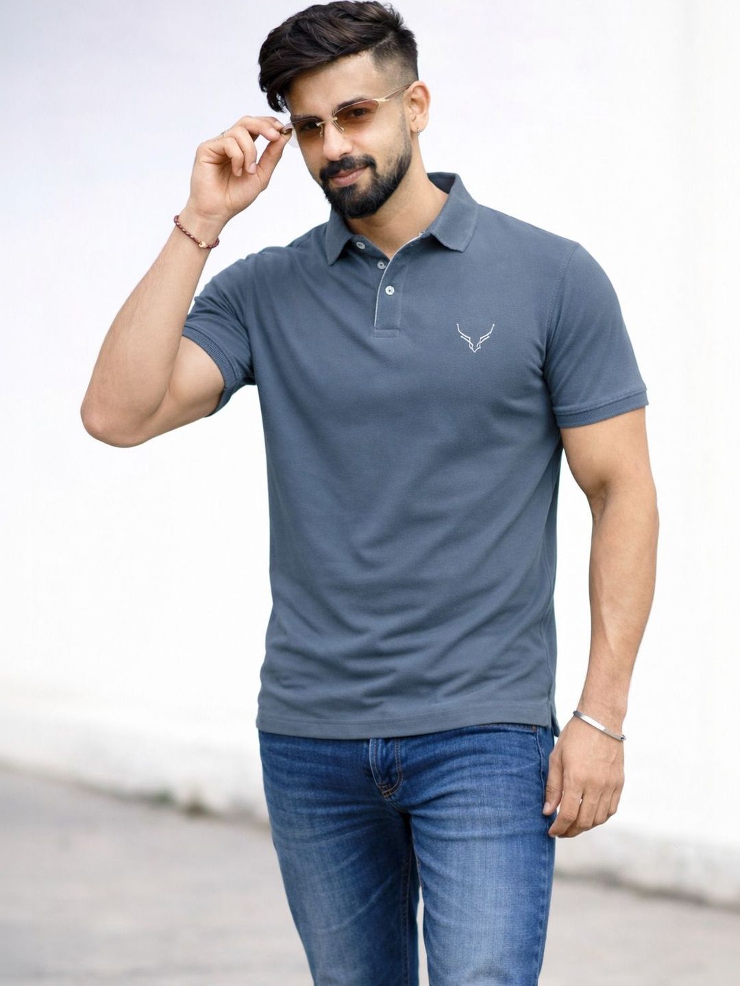 HANABY HANABY Muscle Fit Brand Logo Polo Collar T-shirt