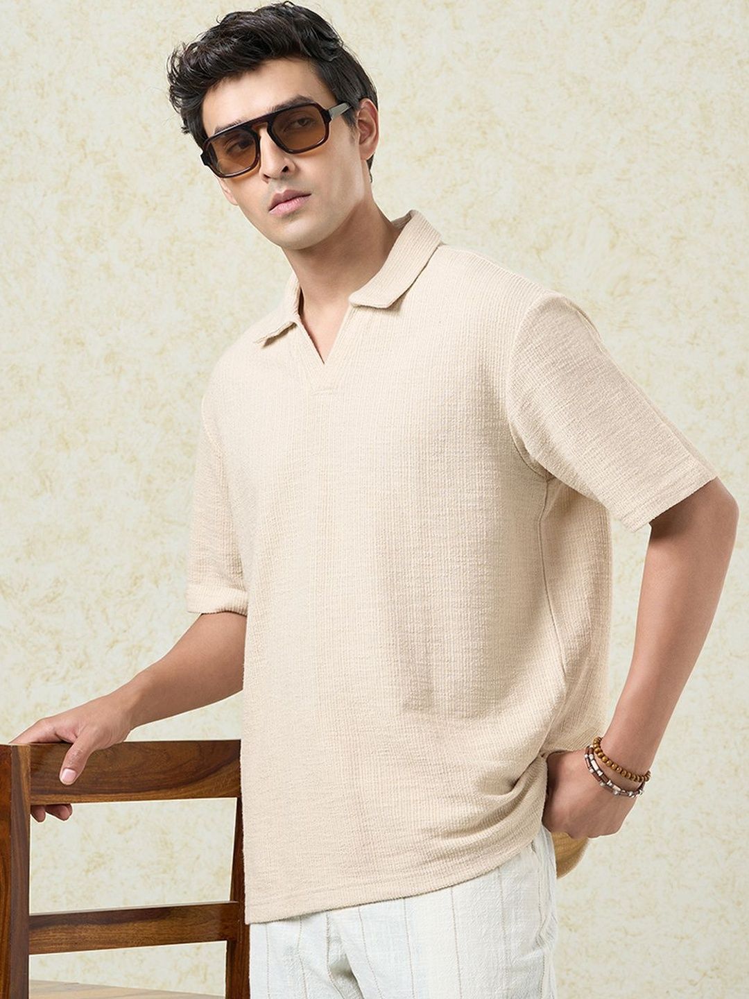 7 Alt by Pantaloons Men Polo Collar Slim Fit T-shirt