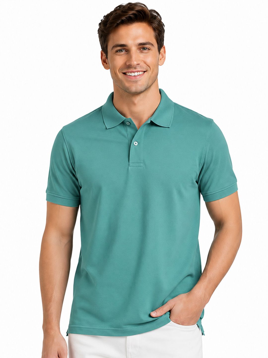 KAVYARA Men Polo Collar Short Sleeves Regular Fit T-shirt