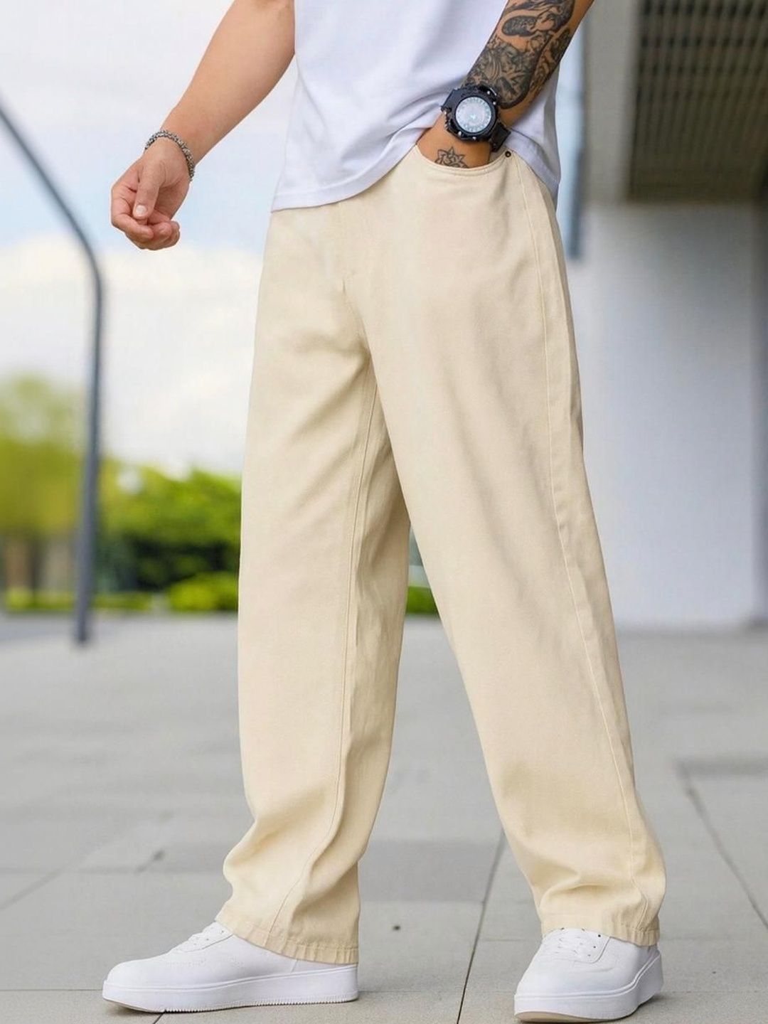 FLAYING Men Relaxed Fit Mid-Rise Stretchable Jeans