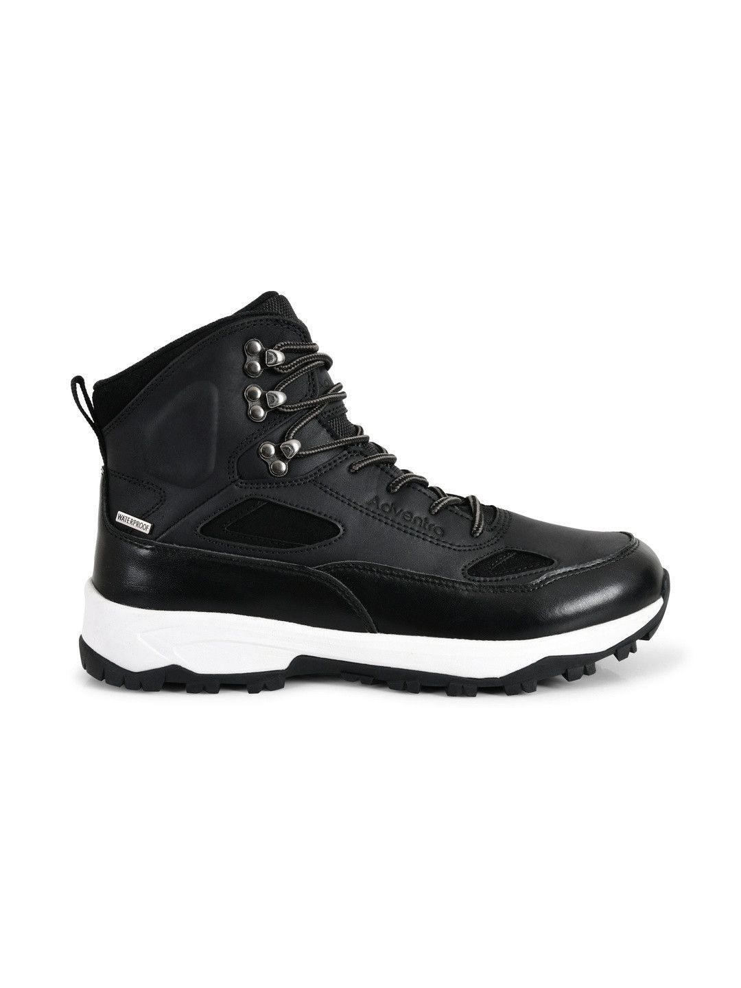 Adventra Sports Men Black Mid-High Ankle Waterproof Edge Comfort Trekking Shoes