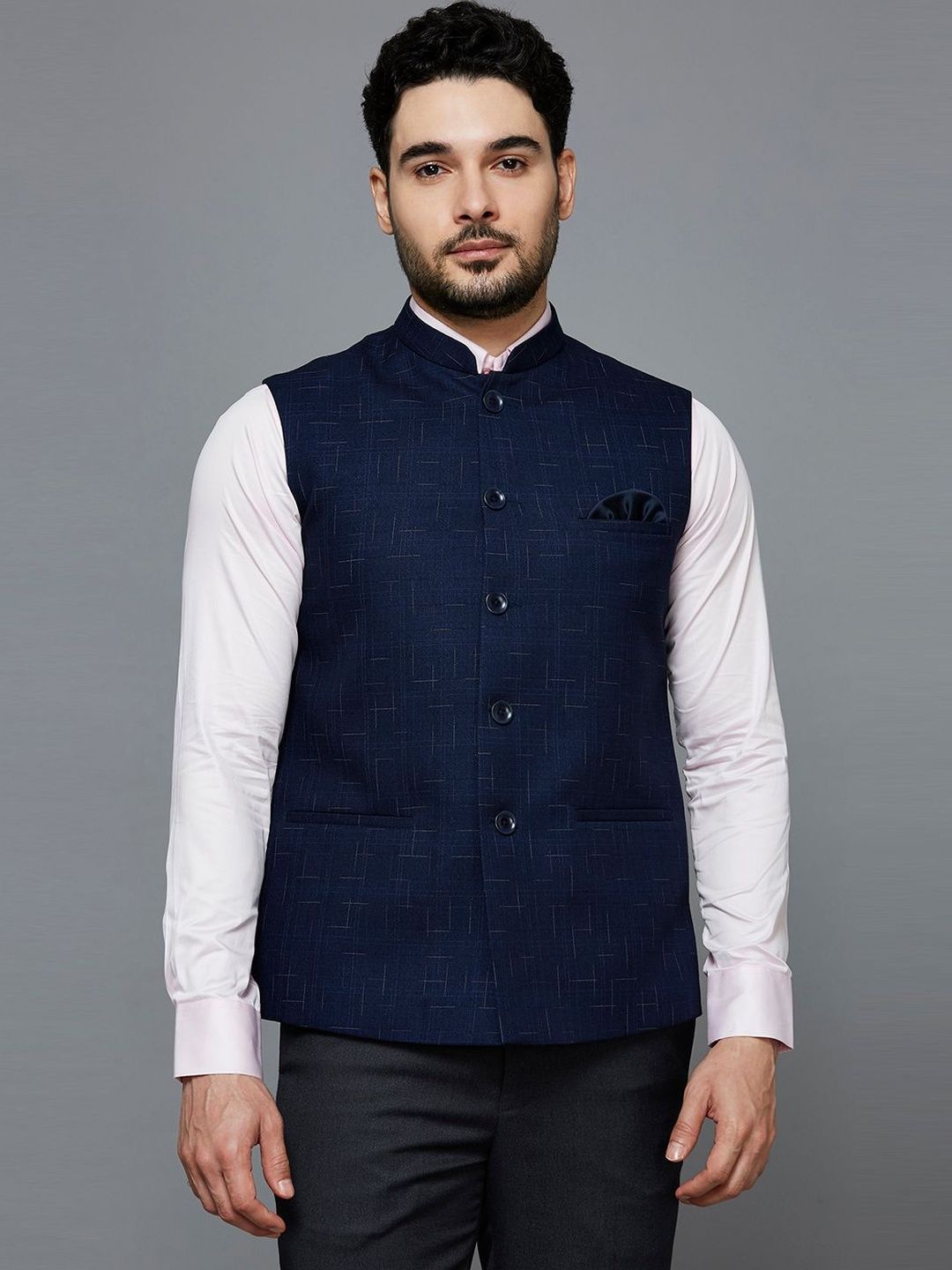 ESSAS club Self Design Mandarin Collar Nehru Jacket