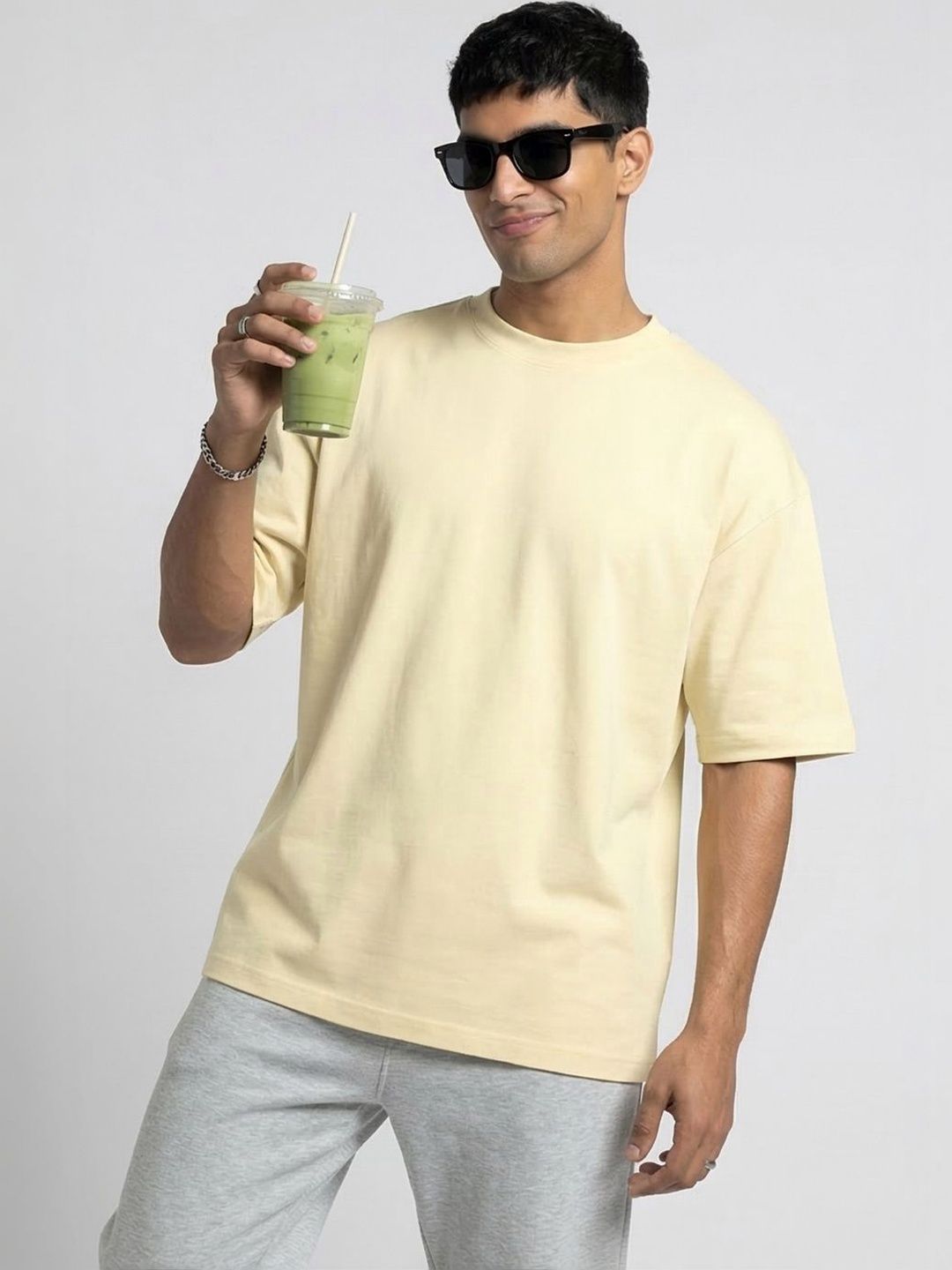 RAAX Men Drop-Shoulder Sleeves Bio Finish T-shirt