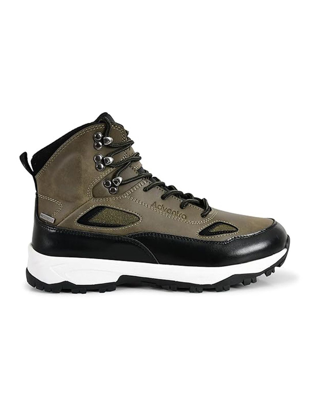 Adventra Sports Men Olive Green Waterproof Mid Top Trekking Shoes with 4mm Lug Sole ET1105
