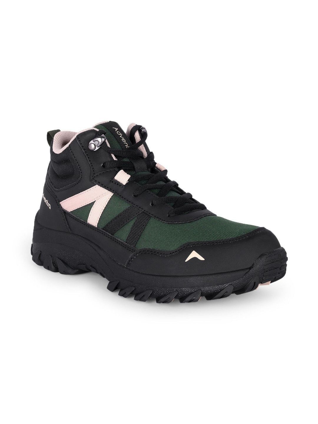 Adventra Sports Men Green Mid Top Hiking Shoes with AntiSkid Full Rubber Sole EH900