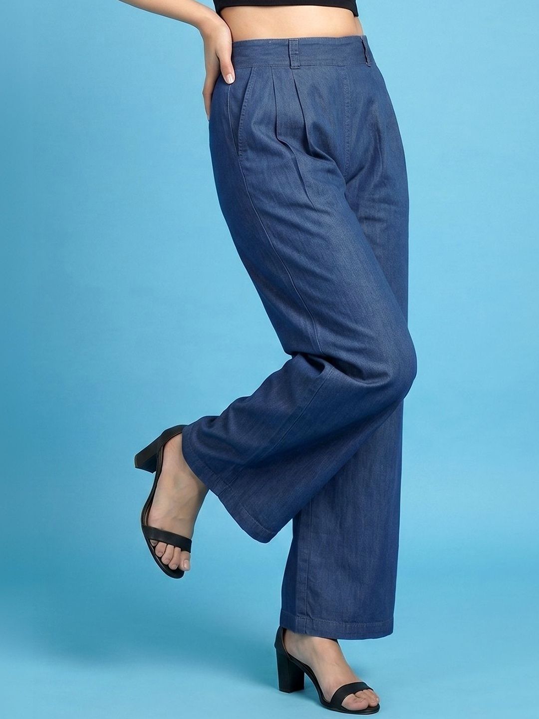 ADDYVERO Women Straight Fit High-Rise Trousers