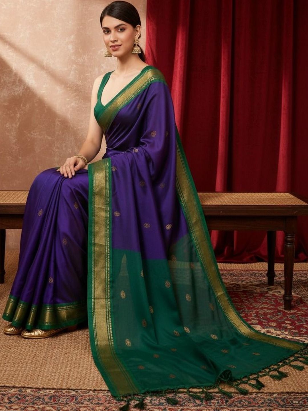 Sangria Zari Pure Cotton Kanjeevaram Saree