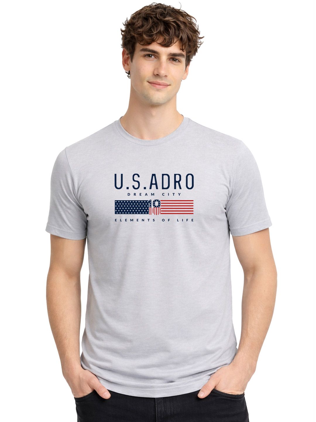 ADRO Men Brand Logo Printed T-shirt