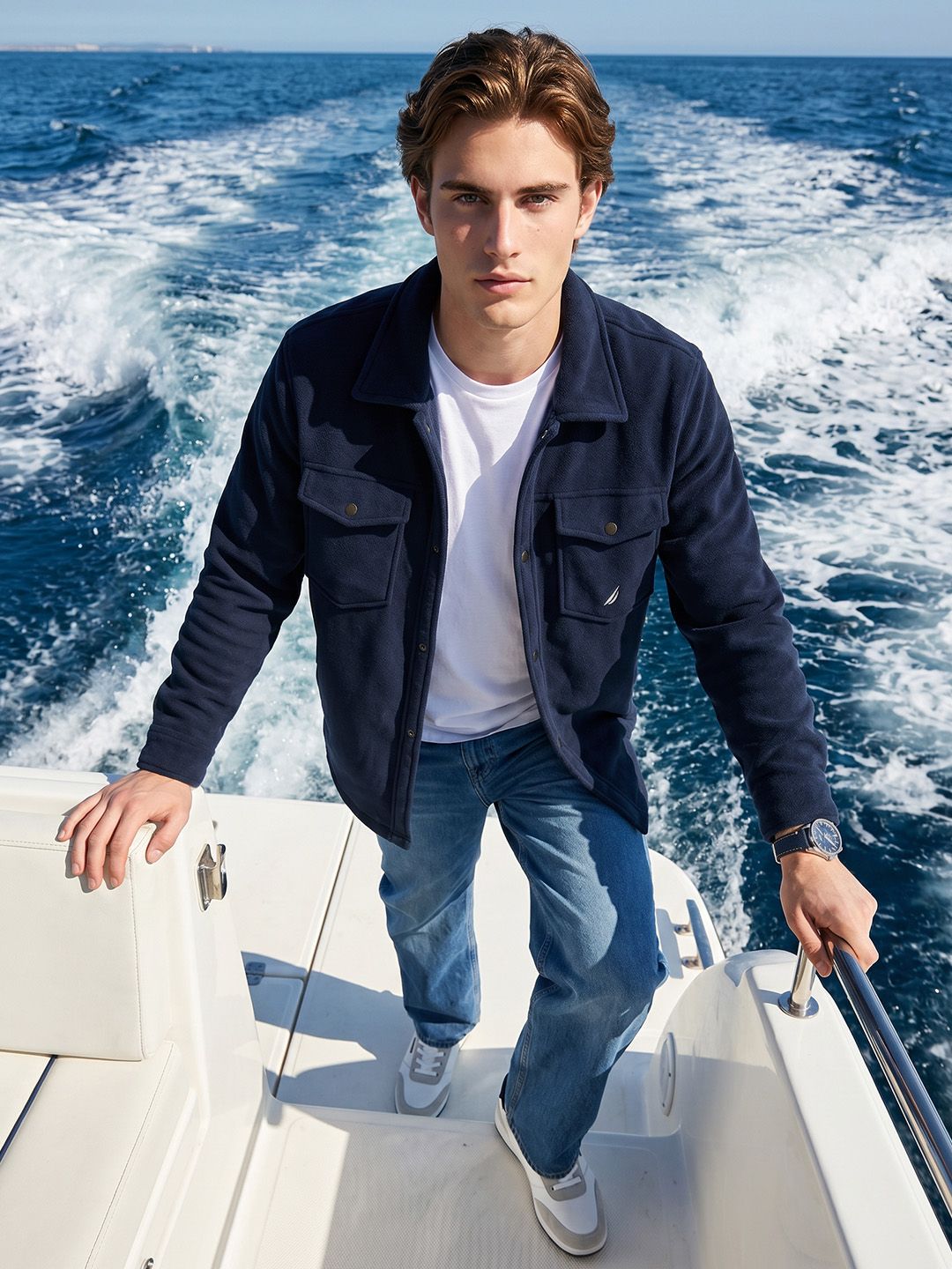 Nautica Spread Collar Tailored Jacket