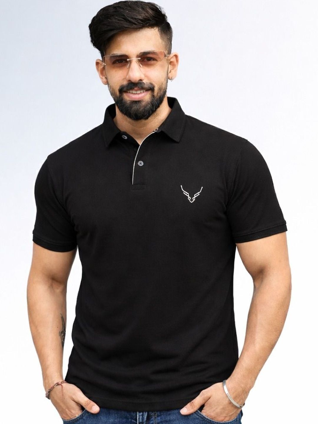 HANABY Men's Muscle Fit Polo Collar T-shirt