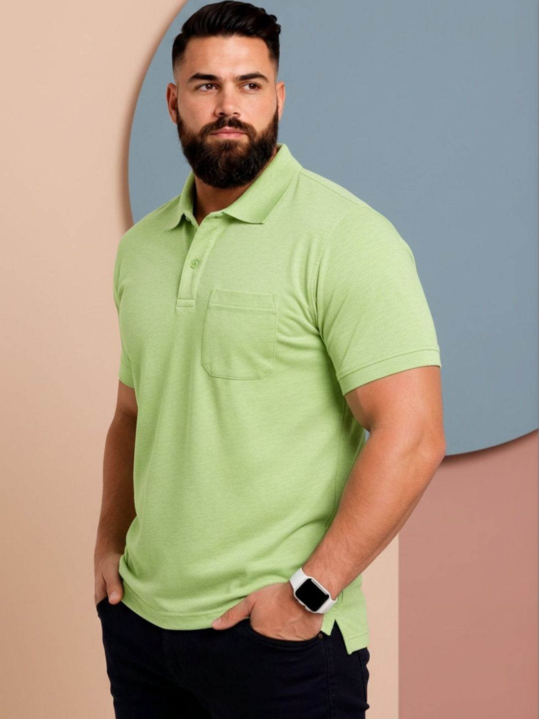 SAIKSA FASHION Men Polo Collar Pockets T-shirt