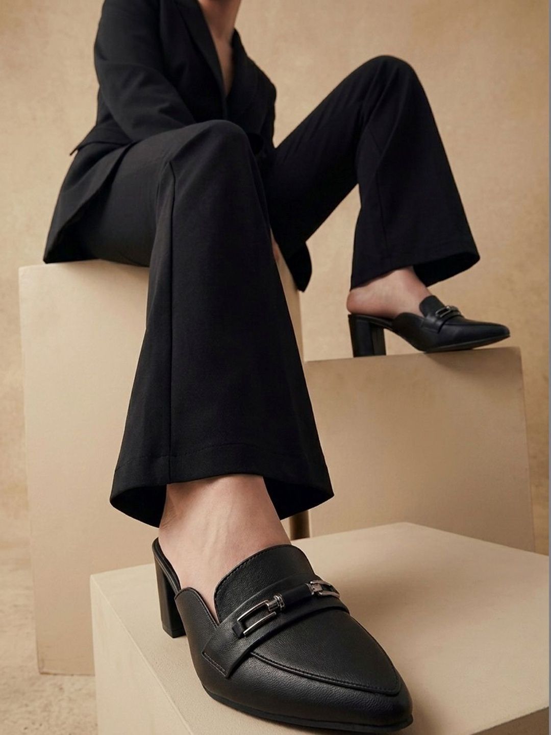 Lavie Block Mules with Buckles