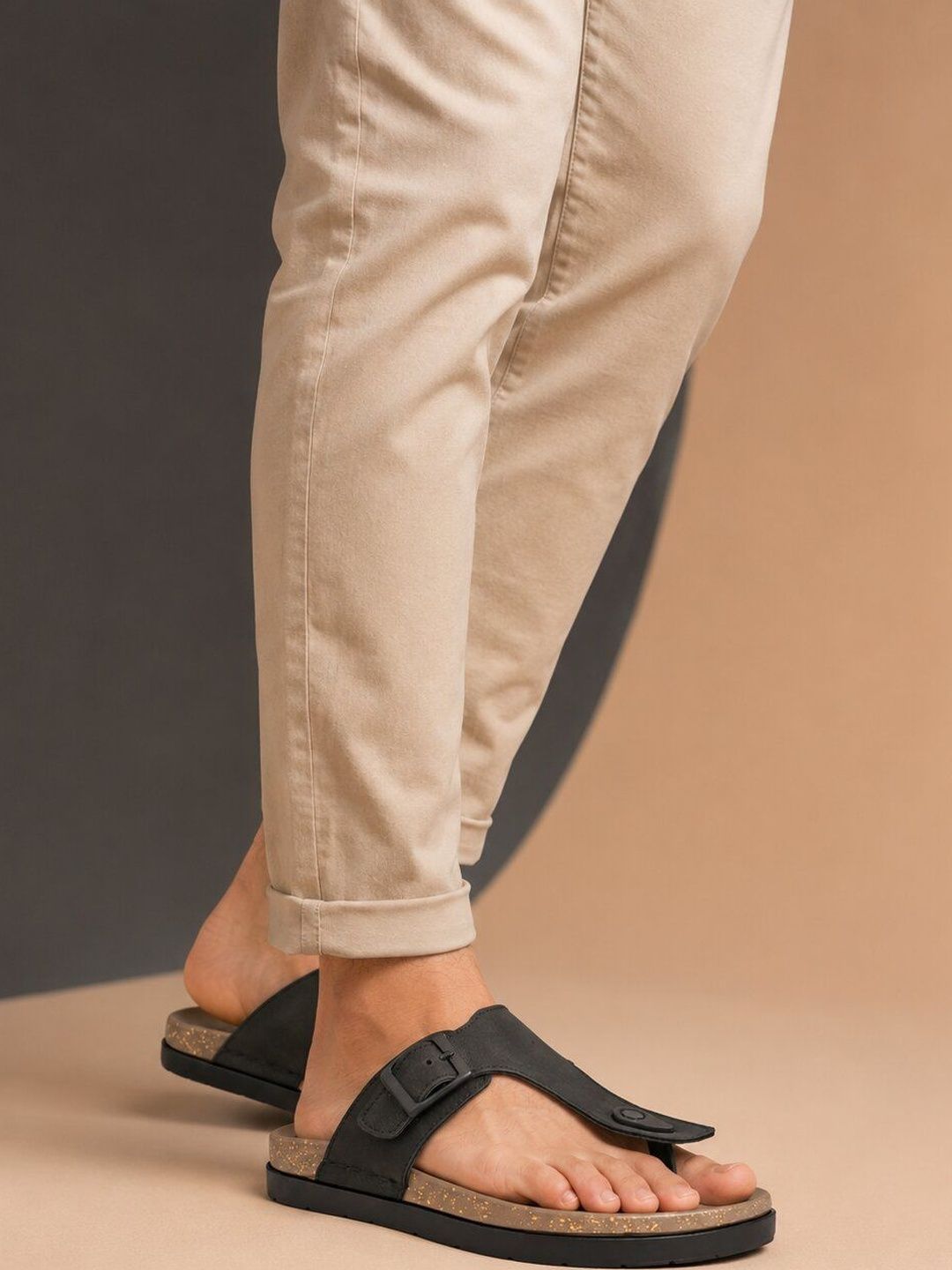 San Frissco Men Casual Slip On Comfortable Pu Footbed Lightweight Thong Sandals