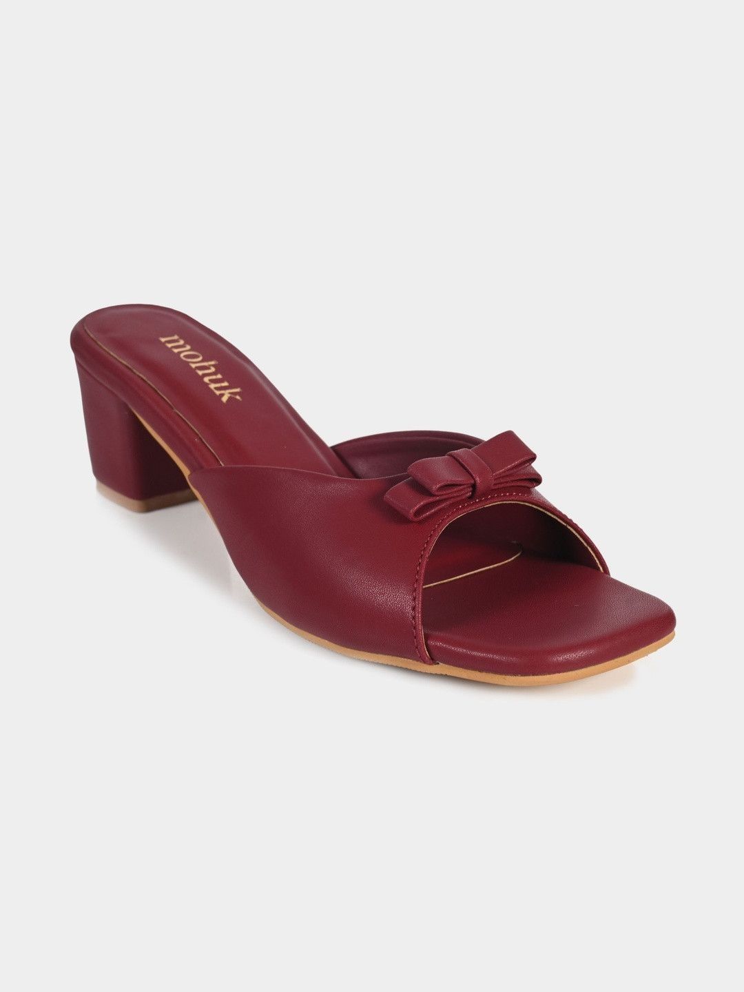 MOHUK PU Block Mules with Bows