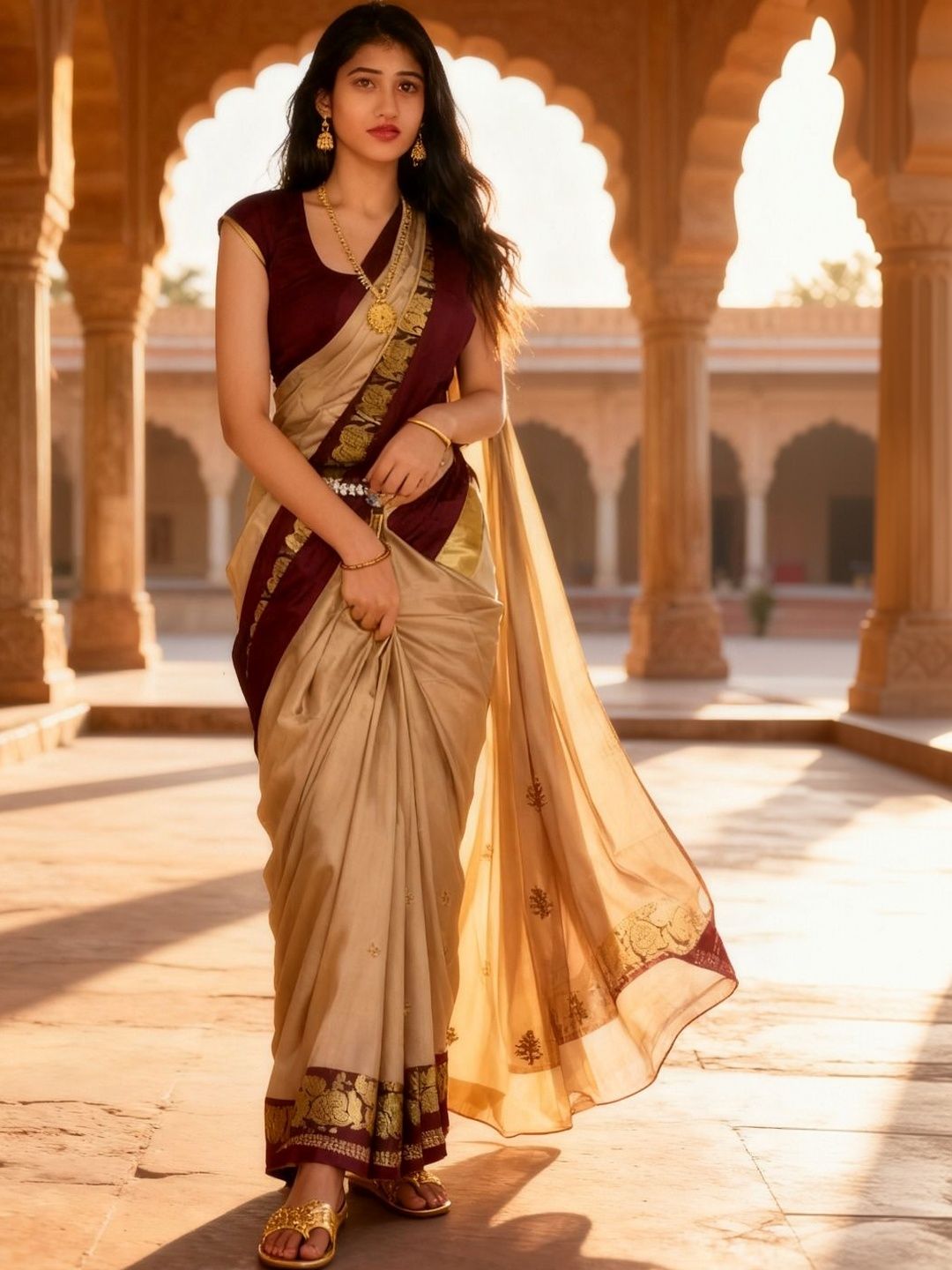 Sangria Pure Cotton Kanjeevaram Saree