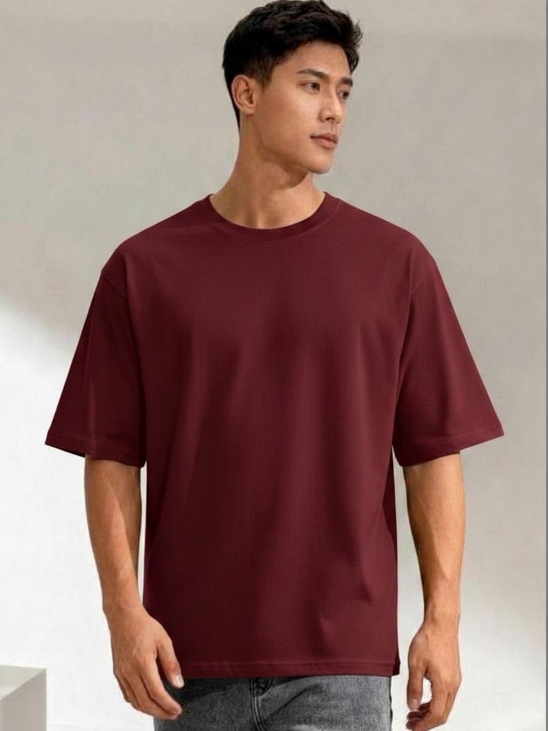 R.Code by The Roadster Life Co. Drop-Shoulder Sleeves Oversized Baggy T-shirt