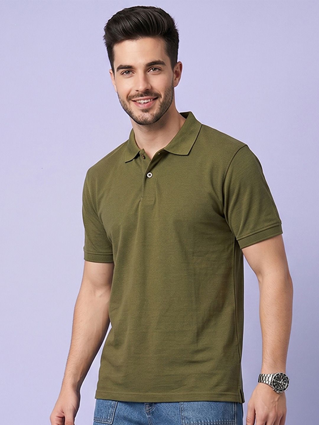 XFOX Men Polo Collar T-shirt