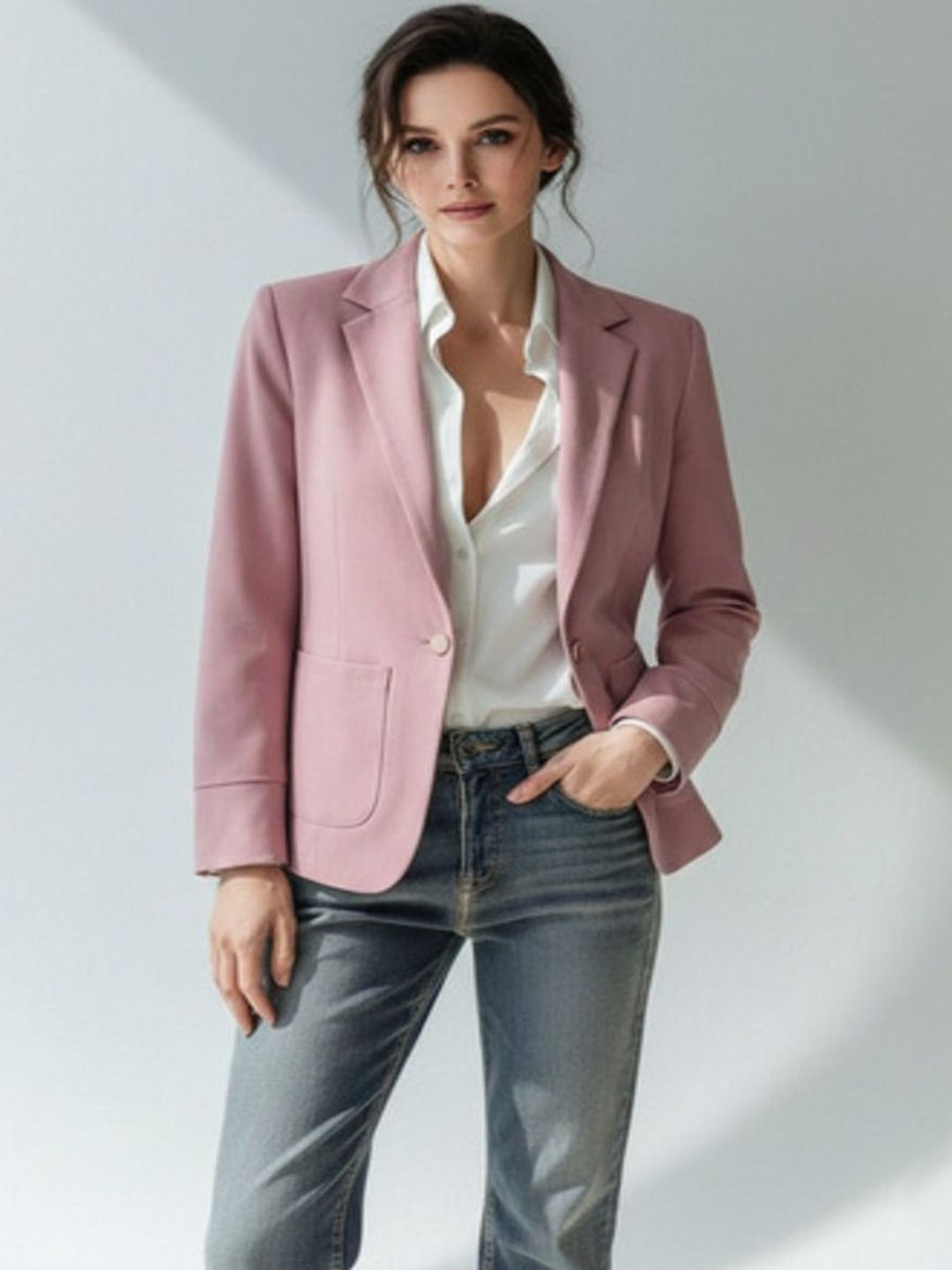 THE FASHION HUB Notched Lapel Single-Breasted Blazers