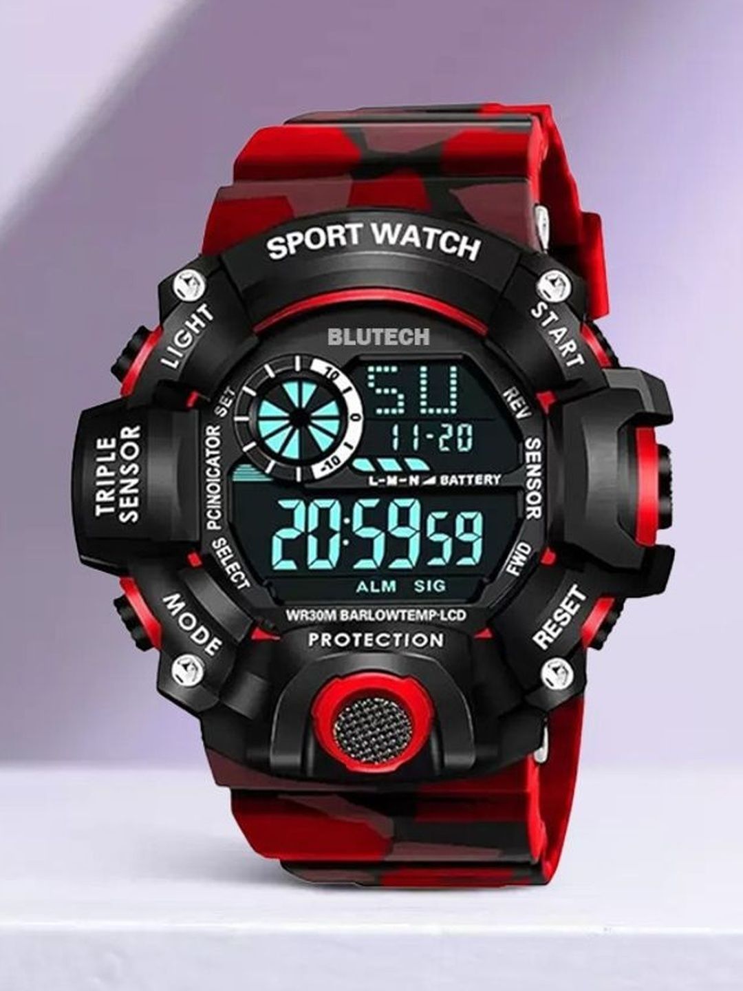 Blutech Kids Dial & Stainless Steel Straps Watch Sports&Miltry Red