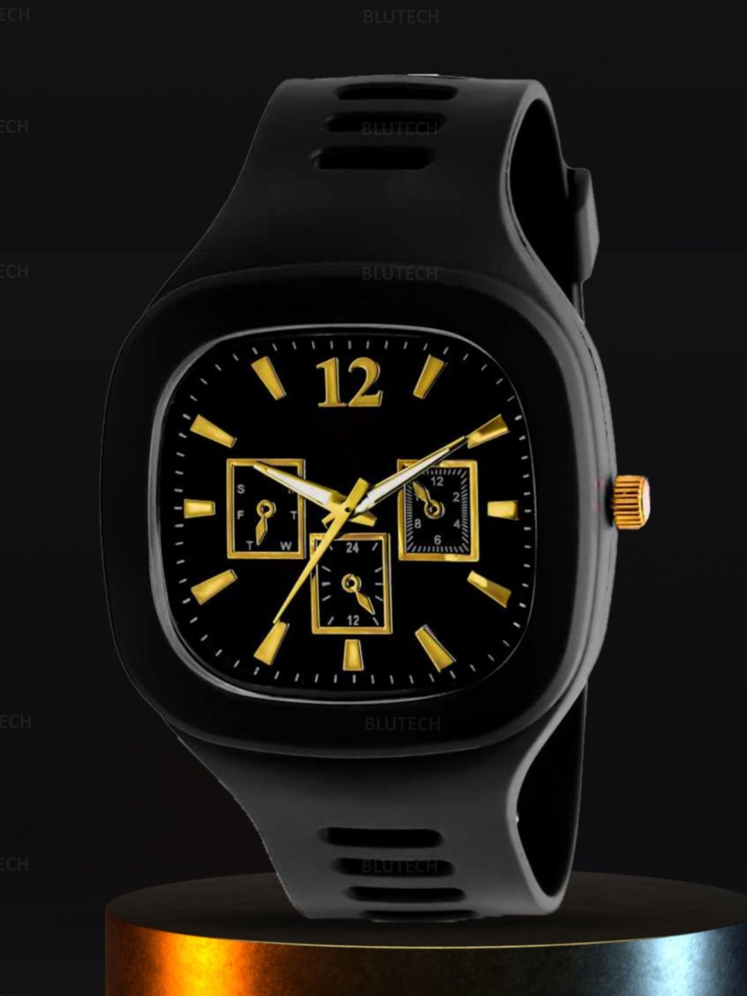 Blutech Unisex Kids Dial & Straps Analogue Watch -A--D--I BLACK--