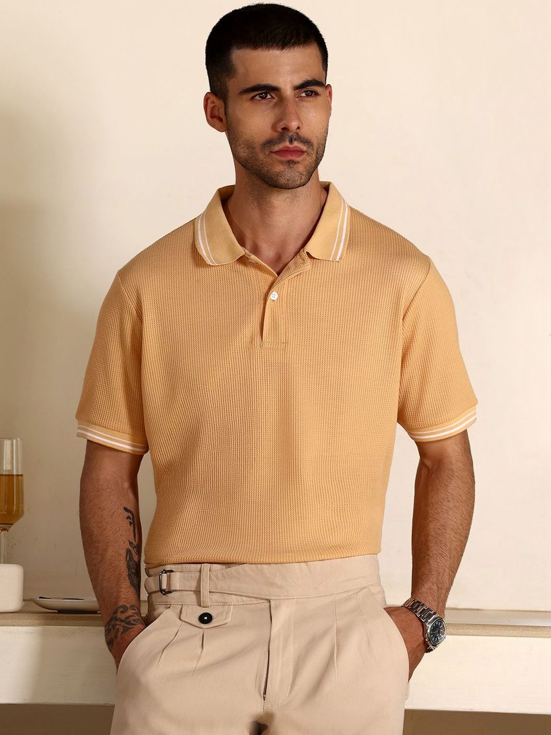 CAHOOT Peach Textured Tshirts