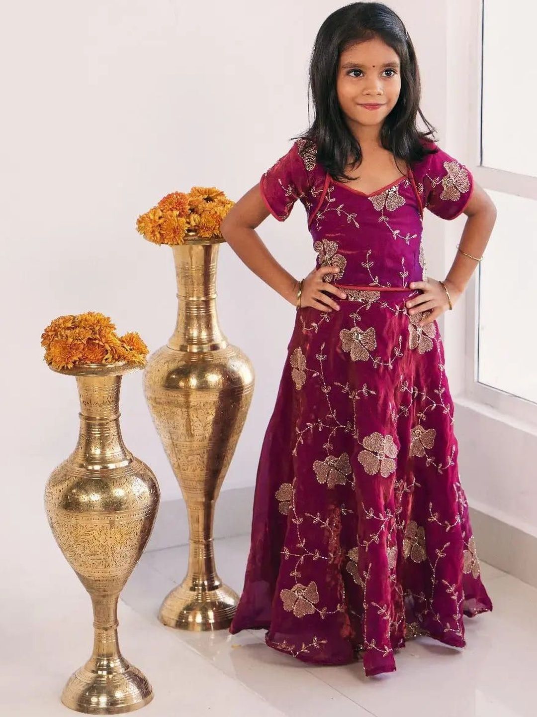 MANJAL COUTURE Girls Lehenga Choli