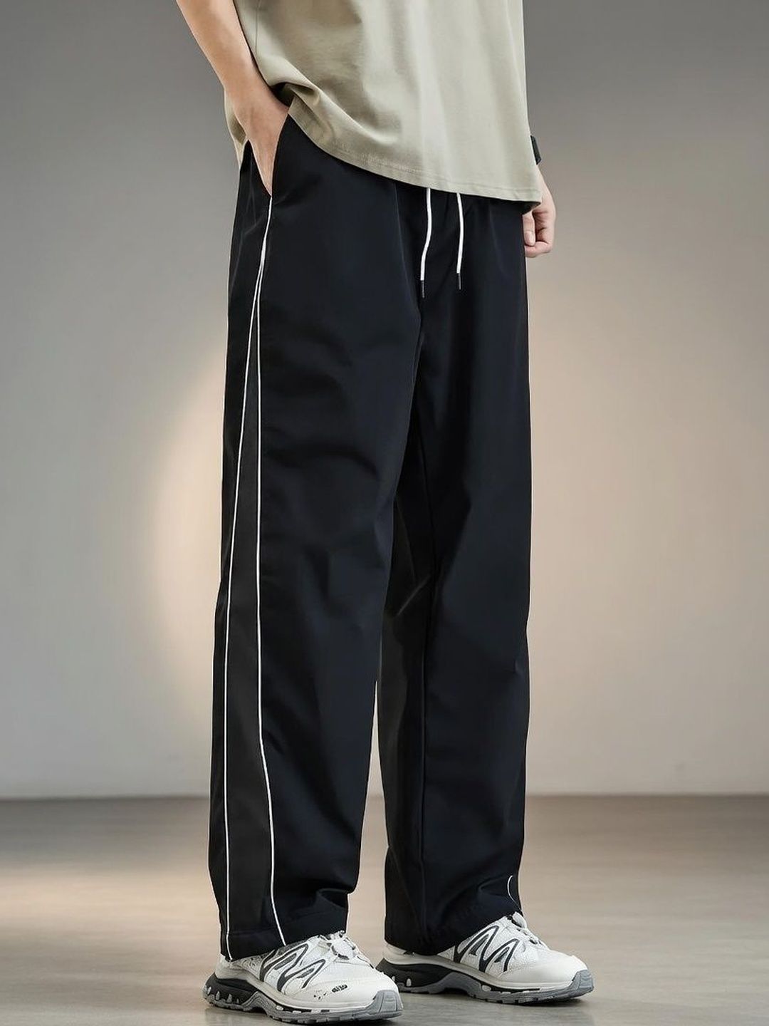 Imsa Moda Men Straight Fit Colourblocked Track Pants
