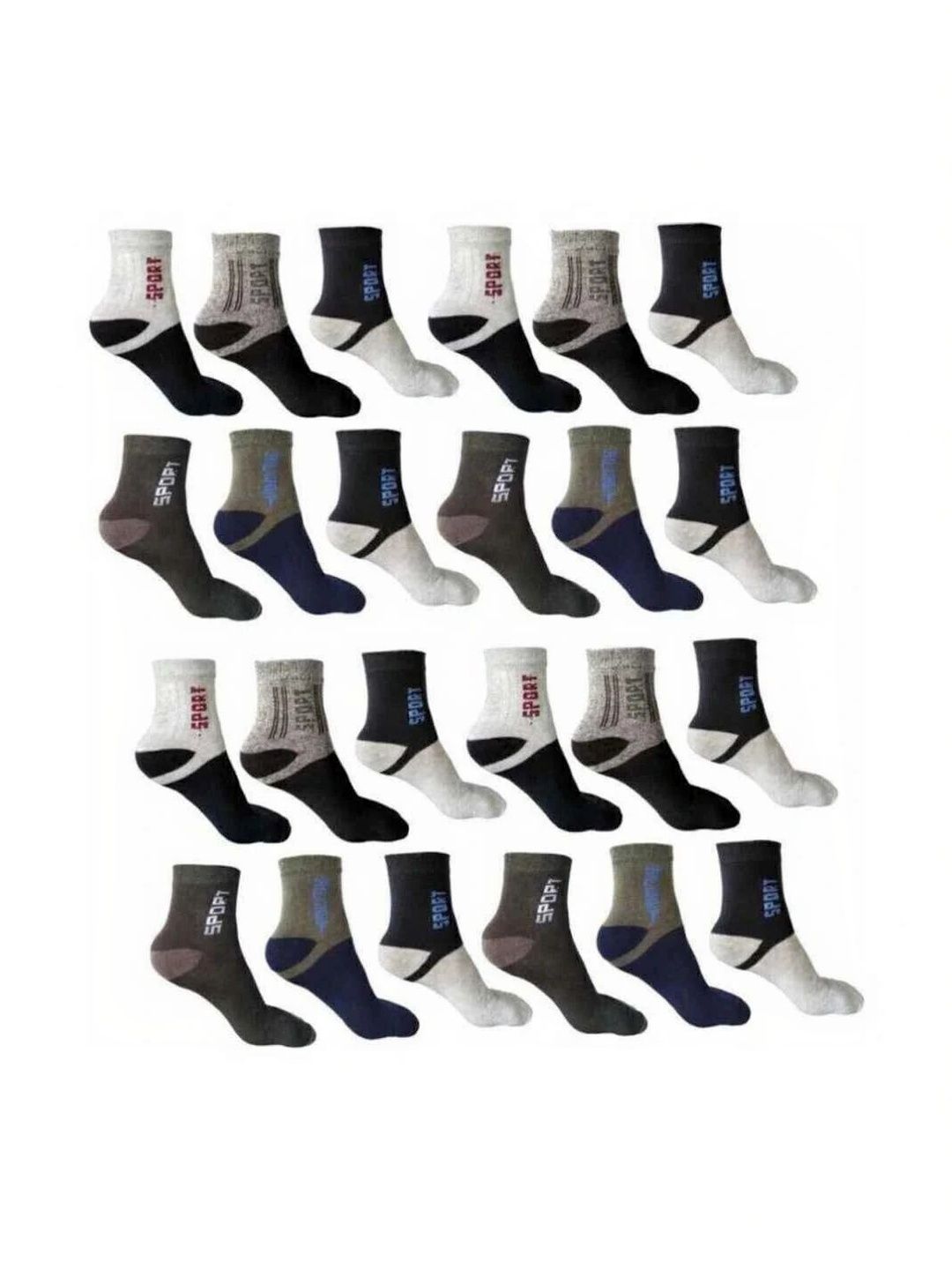 VAPINDIA Men Pack of 10 Cotton Colourblocked Ankle Length Socks