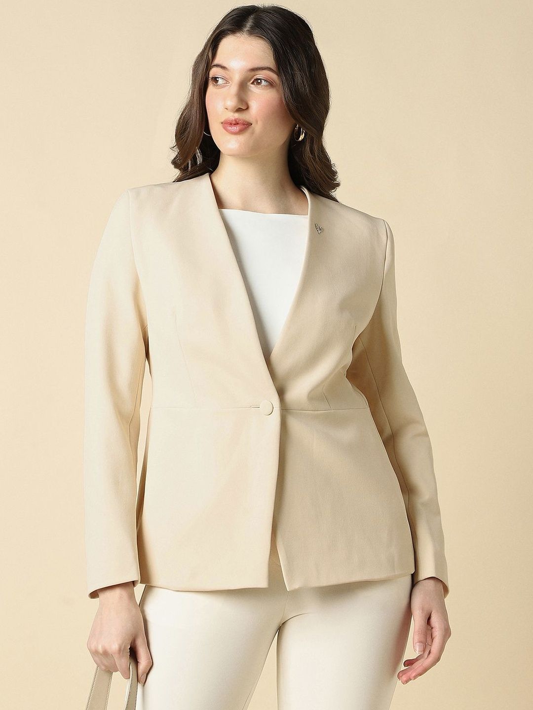 Allen Solly Woman Notched Lapel Single-Breasted Formal Blazers
