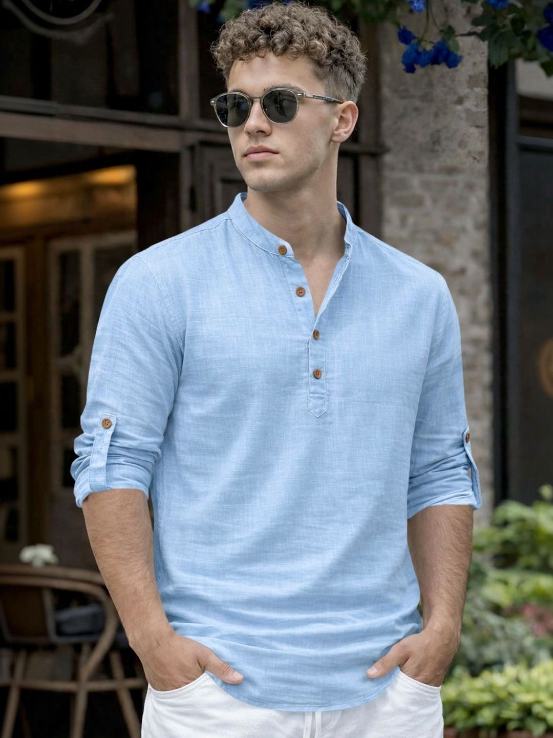 Fifth U Mandarin Collar Straight Kurta