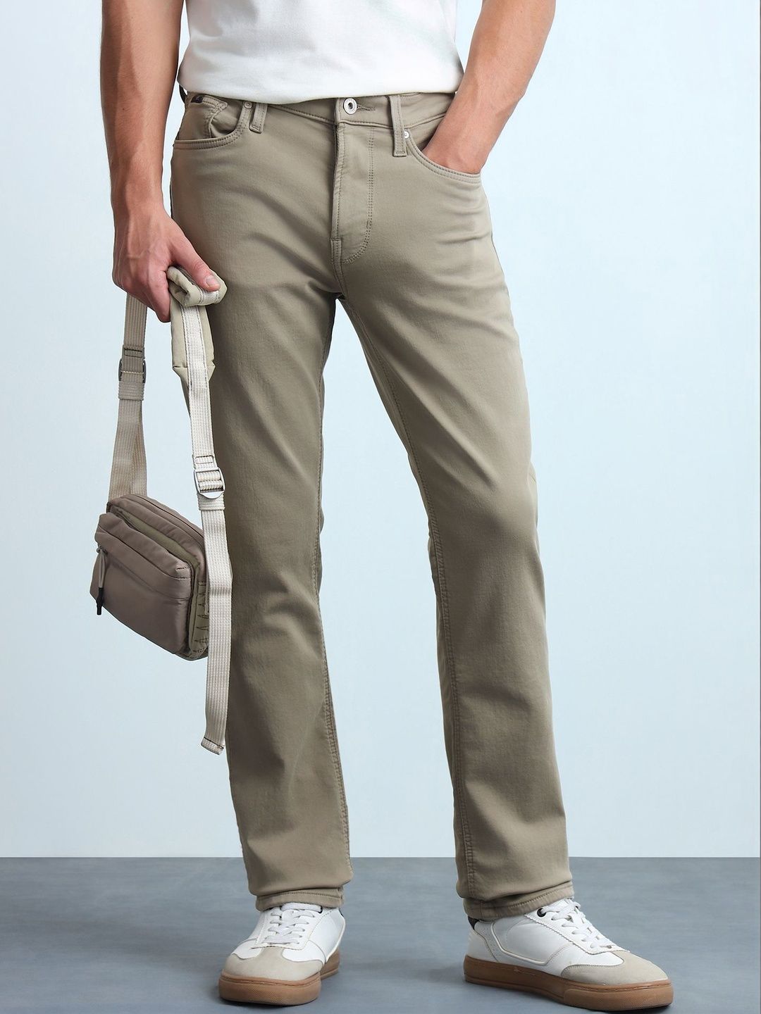 Flying Machine Men's Freddie Slim Straight Fit Mid Rise Jeans