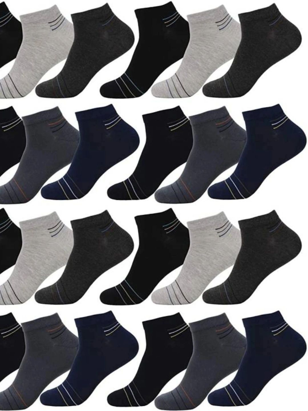 VAPINDIA Men Cotton Striped Ankle Length Socks