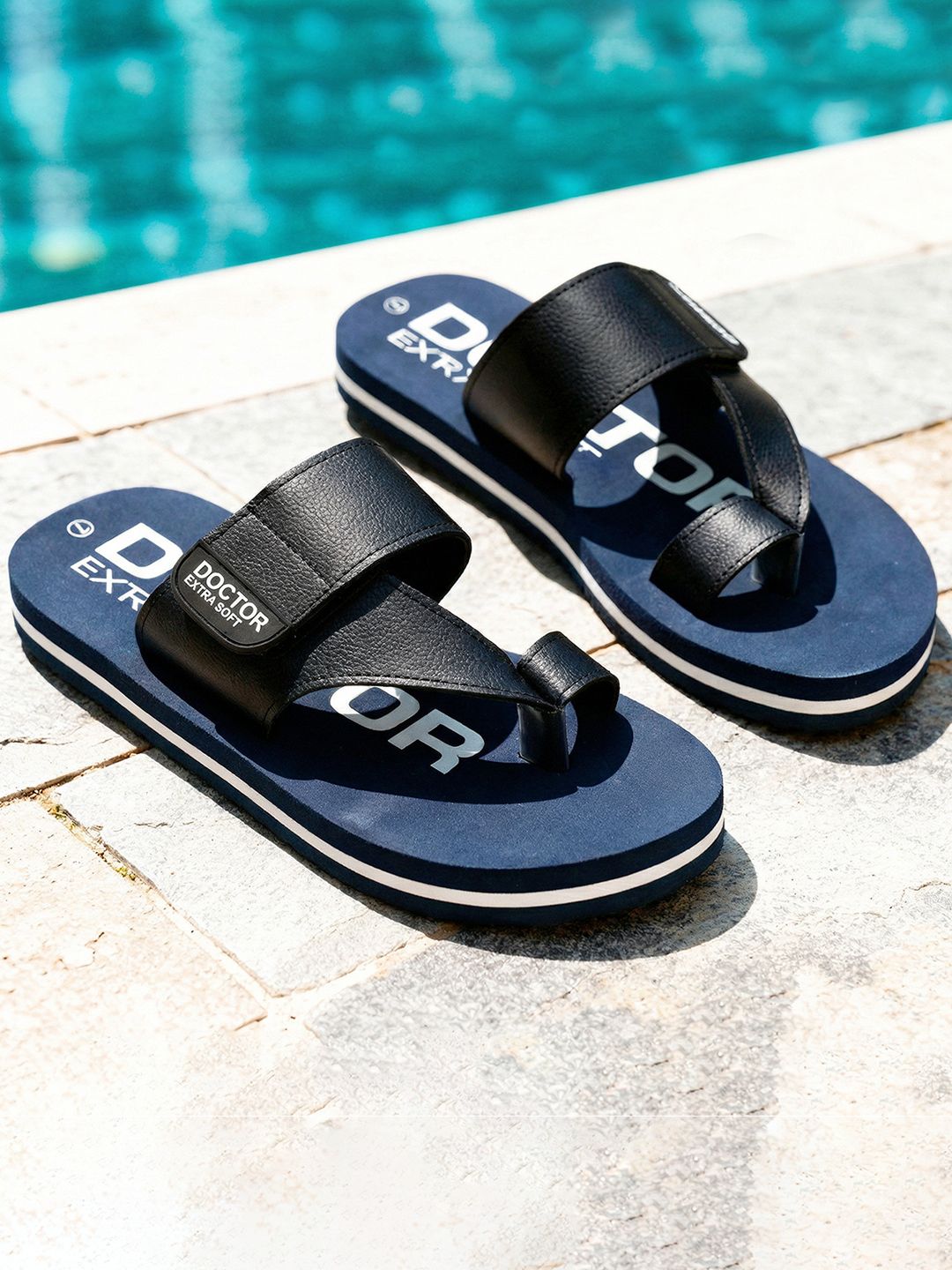 DOCTOR EXTRA SOFT Men Printed Orthopedic Diabetic Thong Flip-Flops