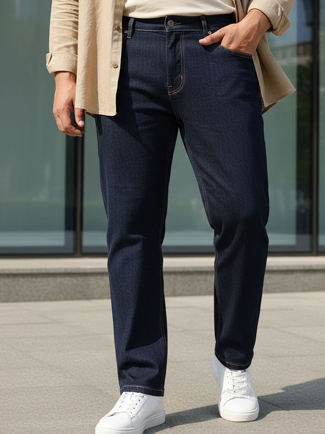 Urbano Plus Men Blue Stretchable Clean Look Jeans